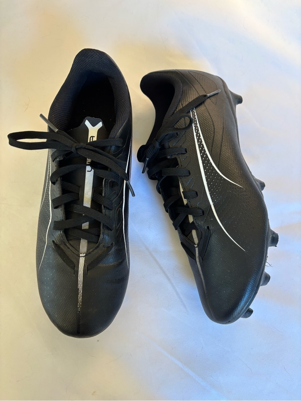 Puma Black Kids' Soccer Cleats with White Accents
